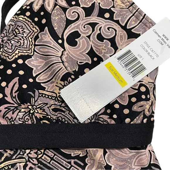 Carmen Marc Valvo V-Neck Tankini Top in Ornamental Floral - Picture 4 of 7
